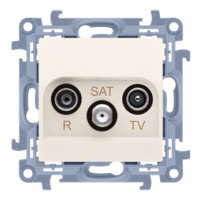 Anténna zásuvka R-TV-SAT koncová/zakončená, tlm.:1dB, krémová