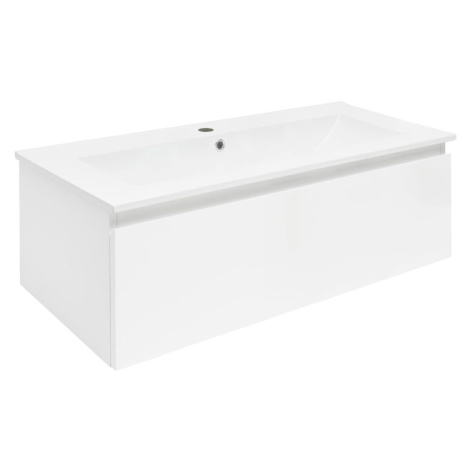 Kúpeľňová skrinka s umývadlom SAT B-Way 99x30x45 cm biely lesk BWAY100WU4