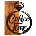 Nástenná drevená dekorácia COFFEE TIME hnedá/čierna