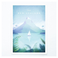 Plagát Travelposter New Zealand, 30 x 40 cm