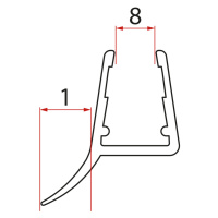 Polysan Polysan, Spodné tesnenie pod pevné sklo 8mm, 1000mm, NDRL03