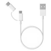 Kábel Xiaomi SJV4083TY, USB-A na microUSB/redukcia USB-C, 0.3m, biely (Blister)