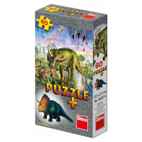 Dino Puzzle Dinosaurus s figúrkou 60 dielikov Triceratops