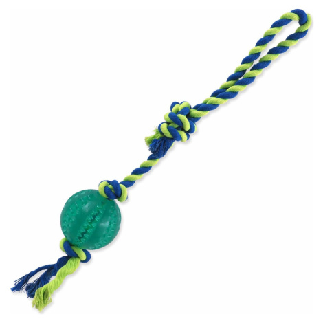 Hračka Dog Fantasy DENTAL MINT lopta hádzacia s povrazom slučka zelená 7x50cm