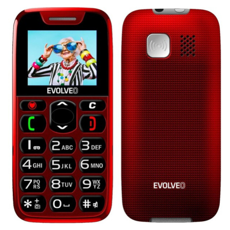EVOLVEO EasyPhone mobilný telefón pre seniorov s nabíjacím stojanom červený