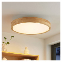 Lindby LED stropné svietidlo Lanira Ø 50 cm, dubové drevo, CCT