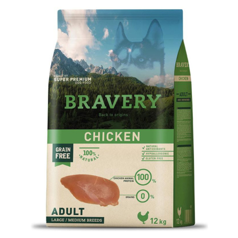 Bravery Dog Medium/Large Adult Chicken - 12kg