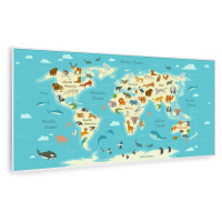 Klarstein Wonderwall Air Art Smart, infračervený ohrievač, 120 x 60 cm, 700 W, mapa so zvieratam