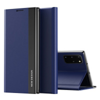 Samsung Galaxy S23 Plus SM-S916, bočné otváracie puzdro, stojan, Wooze Silver Line, tmavomodrá
