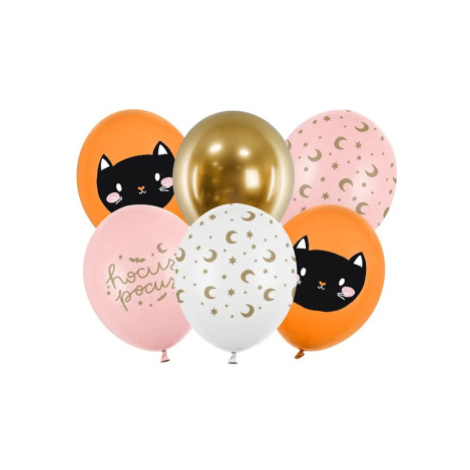 Balóniky latexové Halloween kočka 6 ks