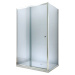 MEXEN/S - Apia obdĺžnikový sprchový kút 140x80, transparent, chróm + vanička 840-140-080-01-00-4