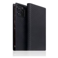 SLG Design puzdro D+ Italian Carbon Leather Diary pre iPhone 14 Pro - Black