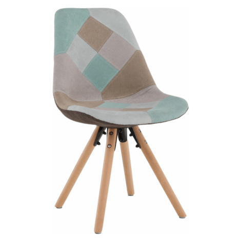 Jedálenská stolička, patchwork mentol/hnedá, GLORIA Tempo Kondela