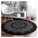 Čierny prateľný okrúhly koberec vhodný pre robotické vysávače ø 80 cm Comfort – Mila Home