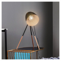 Stolová lampa Chester, výška 44 cm, čierna/medená farba, oceľ