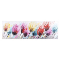 Ručne maľovaný obraz Tulipány PB361ZI StarDeco, 150x50 cm