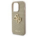 Guess PU Perforated 4G Glitter Metal Logo Zadný Kryt pre iPhone 14 Pro Max Gold