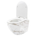 Závěsná WC mísa s prkénkem Carlos Slim hnědý mramor