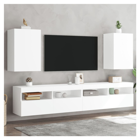 vidaXL TV nástenné skrinky 2 ks biele 40,5x30x60 cm kompozitné drevo