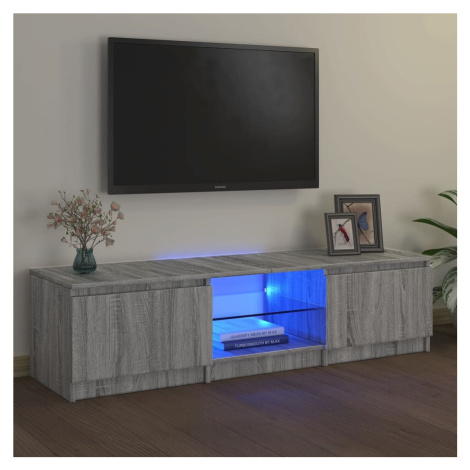 vidaXL TV skrinka s LED svetlami sivý dub sonoma 140x40x35,5 cm