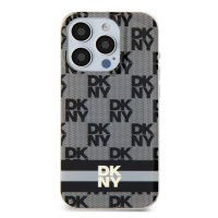 DKNY  PC/TPU Checkered Pattern W Printed Stripes MagSafe Apple Phone 15 DKHMP15SHCPTSK Black