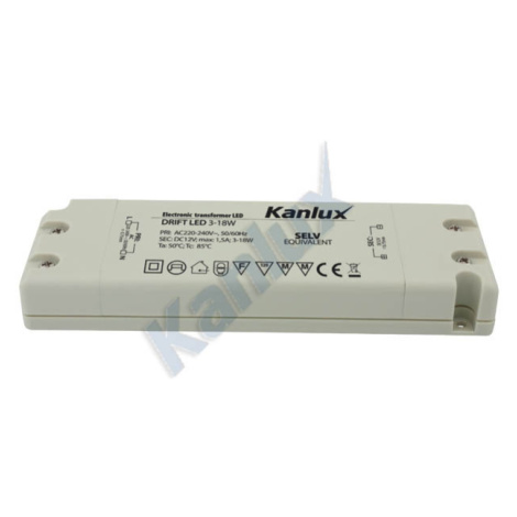 Zdroj LED 12V 18W IP20 DRIFT LED 3-18W (Kanlux)