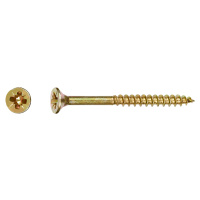 Uni skrutky so zápustnou hlavou PZ2 plný závit žlto pozink. 5x30 mm, 200 ks