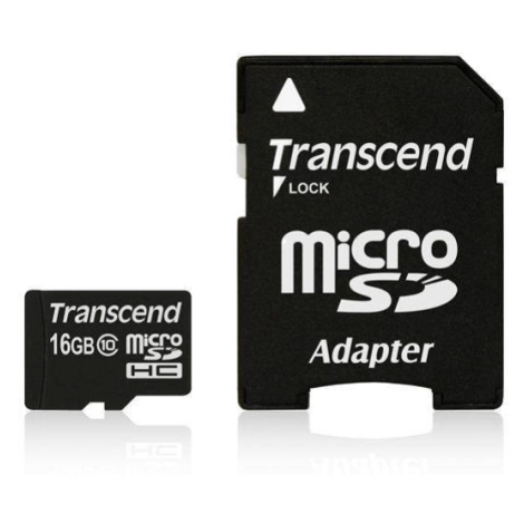 Karta TRANSCEND MicroSDHC 16 GB triedy 10 + adaptér