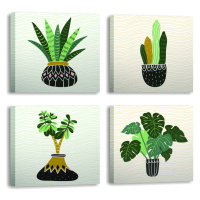 Obrazy v súprave 4 ks 30x30 cm Plants - Wallity