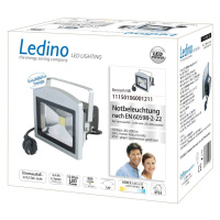 LED reflektor Benrath NB, núdzové osvetlenie s dobíjacou batériou