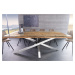 Estila Luxusný industriálny obdĺžnikový jedálenský stôl Barracuda z teakového hnedého dreva s ch