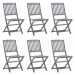 Skladacia záhradná stolička 6 ks sivá Dekorhome,Skladacia záhradná stolička 6 ks sivá Dekorhome