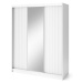 Expedo Posuvná šatníková skriňa BIAMO 3 so zrkadlom, 180x220x60, bílá/bílá mat