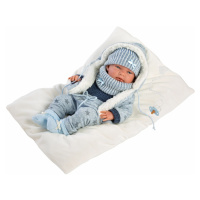 Llorens 73881 NEW BORN CHLAPČEK - realistická bábika bábätko s celovinylovým telom - 40