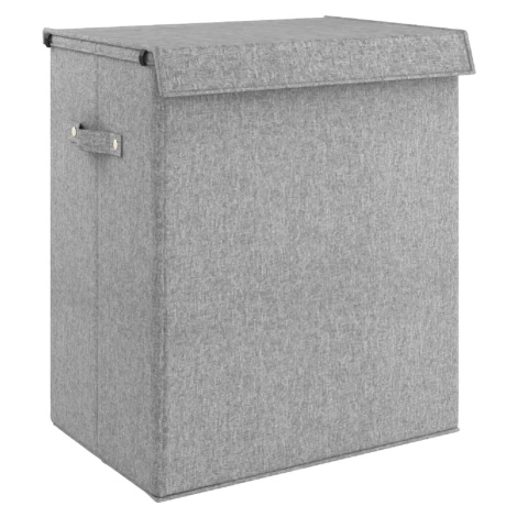 vidaXL Skladací kôš na bielizeň sivá 51x34,5x59 cm umelý ľan látka