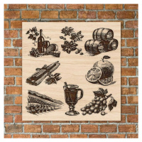 Drevený obraz na stenu - Varené víno