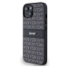 DKNY PU Leather Repeat Pattern Tonal Stripe Zadný Kryt pre iPhone 14 Black