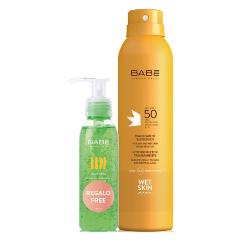 BABE Babé SUN opaľovací sprej SPF50 200 ml + DARĆEK Aloe vera gél 90 ml