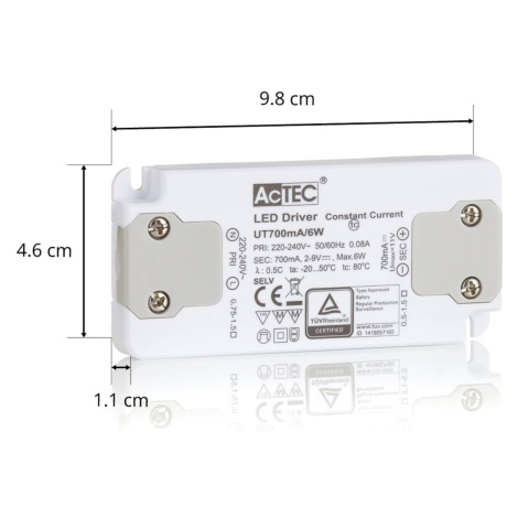 AcTEC Slim LED budič CC 700mA, 6 W