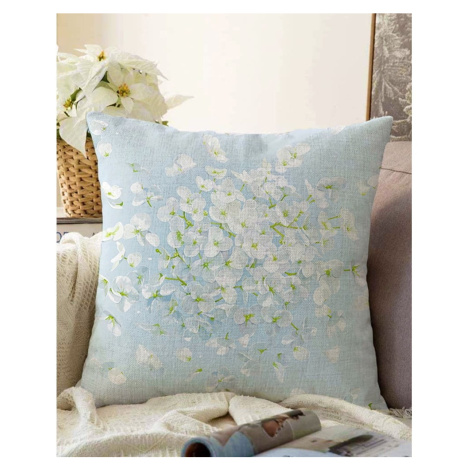 Modrá obliečka na vankúš s prímesou bavlny Minimalist Cushion Covers Blossom, 55 x 55 cm