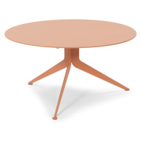 Kovový okrúhly konferenčný stolík v lososovej farbe ø 78 cm Daley – Spinder Design