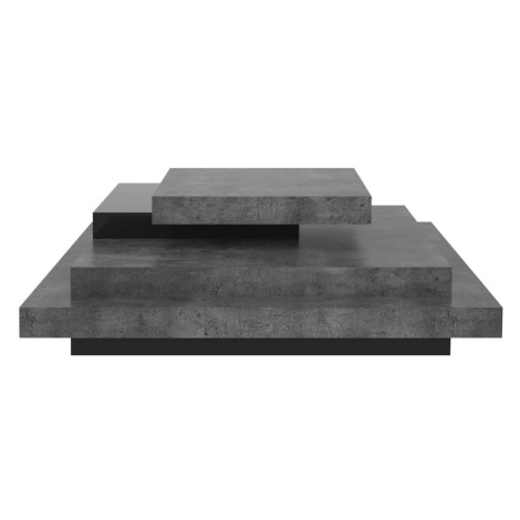 Sivý konferenčný stolík v dekore betónu 110x110 cm Slate - TemaHome