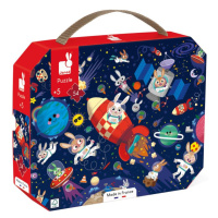 Janod Puzzle pre deti Raketa vo vesmíre v kufríku 54 ks