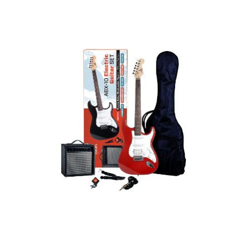 ABX 20 gitarový set, červená ABX GUITARS