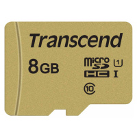 TRANSCEND MicroSDHC karta 8GB 500S, UHS-I U1 + adaptér