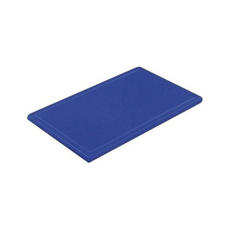Gastro Lopárik na krájanie plastový 60 × 40 × 3 cm, s drážkou, modrý