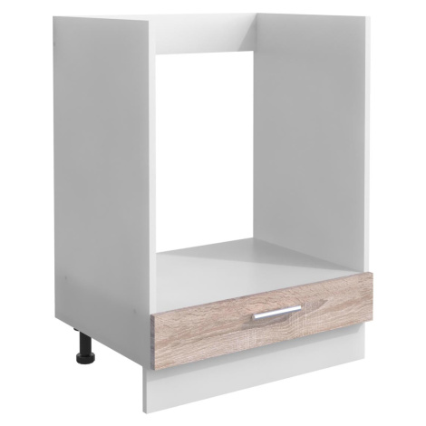 VCM Dolní kuchyňská skříňka Esilo na vestavný sporák s přihrádkou na plechy, 60 cm, sonoma dub