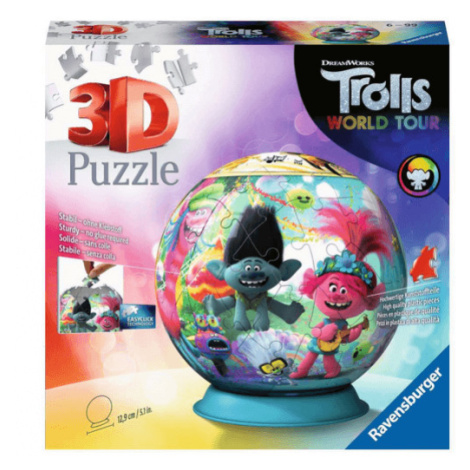 Ravensburger 3D Puzzle Ravensburger Puzzleball Trollové (Trolls World Tour) - 72 dílů