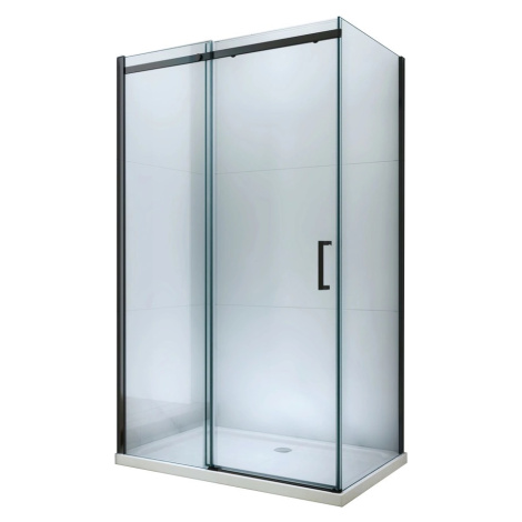 MEXEN/S - OMEGA sprchovací kút 120x70, transparent, čierna 825-120-070-70-00