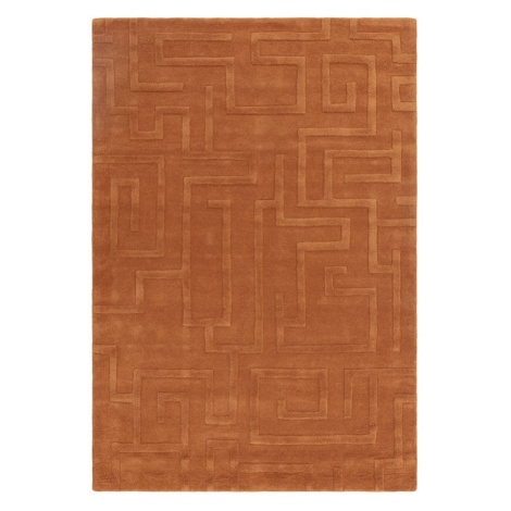 Vlnený koberec v tehlovej farbe 200x290 cm Maze – Asiatic Carpets
